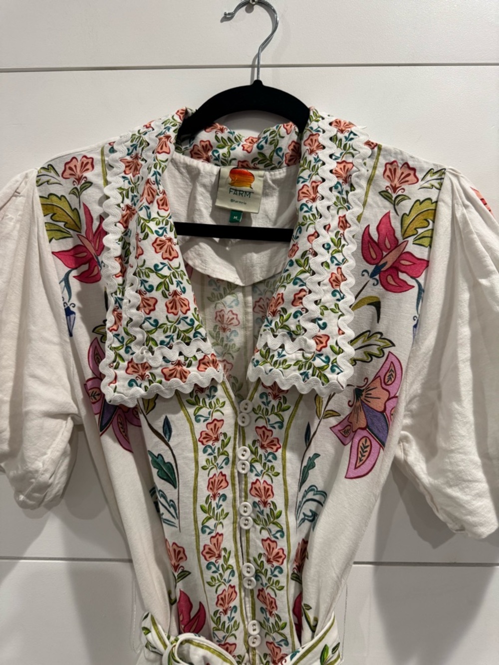 Farm Rio Off-White Floral Insects Romper - Picture 6 of 11